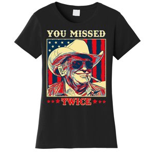 Western Trump Cow You Missed Twice Women's T-Shirt