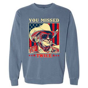 Western Trump Cow You Missed Twice Garment-Dyed Sweatshirt