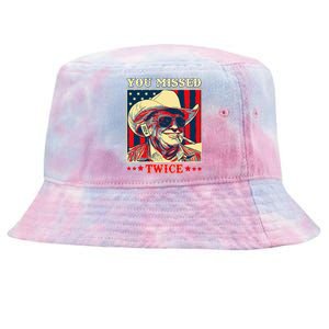 Western Trump Cow You Missed Twice Tie-Dyed Bucket Hat