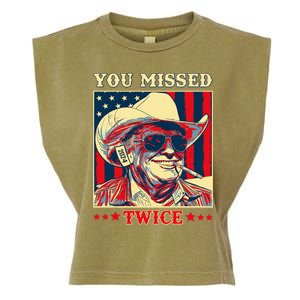 Western Trump Cow You Missed Twice Garment-Dyed Women's Muscle Tee