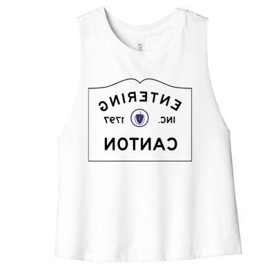 Welcome To Canton Mirrored Women's Racerback Cropped Tank