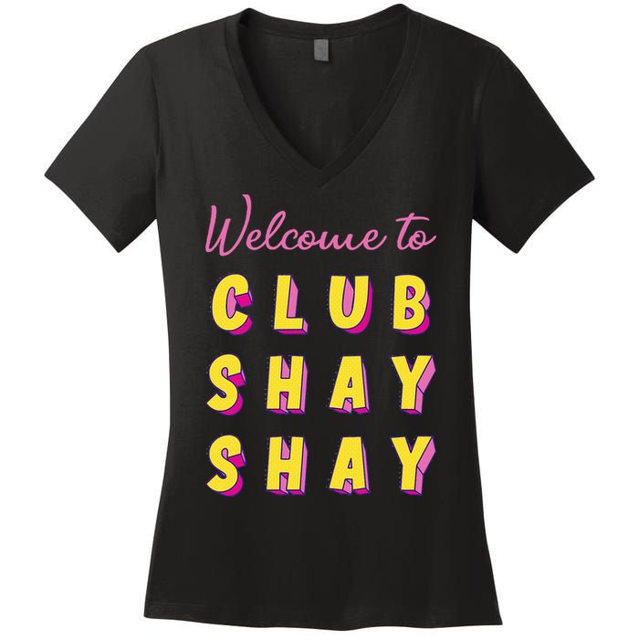 Welcome To Club S.H.A.Y Shannon Women's V-Neck T-Shirt