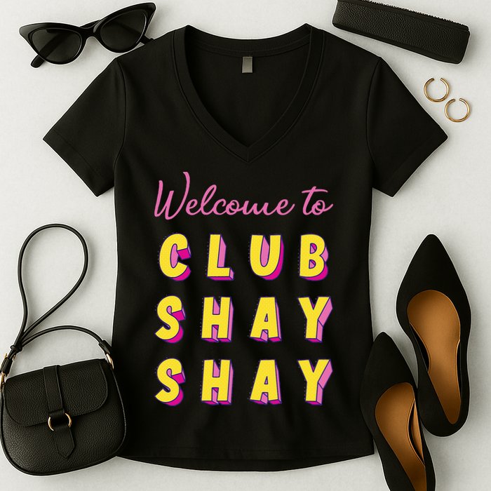 Welcome To Club S.H.A.Y Shannon Women's V-Neck T-Shirt