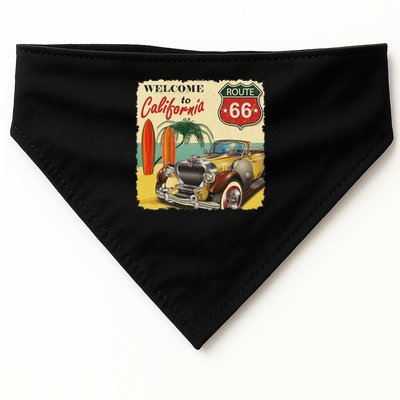 Welcome To California, Vintage La California Car Graphic USA-Made Doggie Bandana