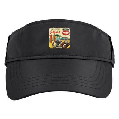 Welcome To California, Vintage La California Car Graphic Adult Drive Performance Visor