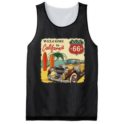 Welcome To California, Vintage La California Car Graphic Mesh Reversible Basketball Jersey Tank