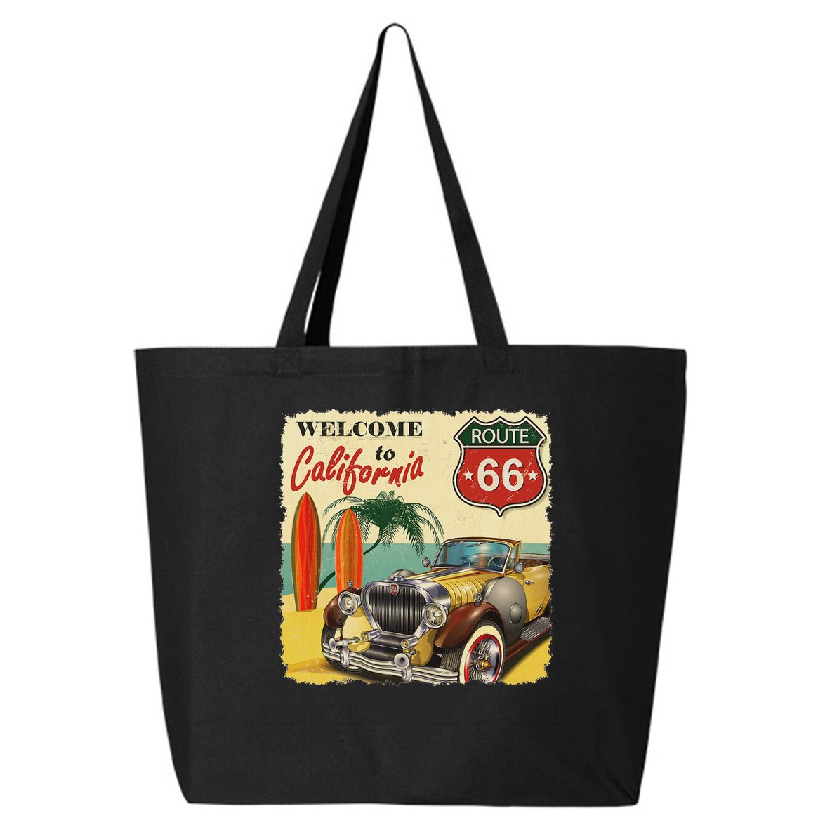 Welcome To California, Vintage La California Car Graphic 25L Jumbo Tote
