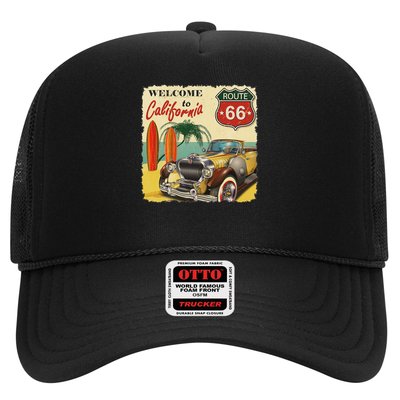 Welcome To California, Vintage La California Car Graphic Trucker Hat