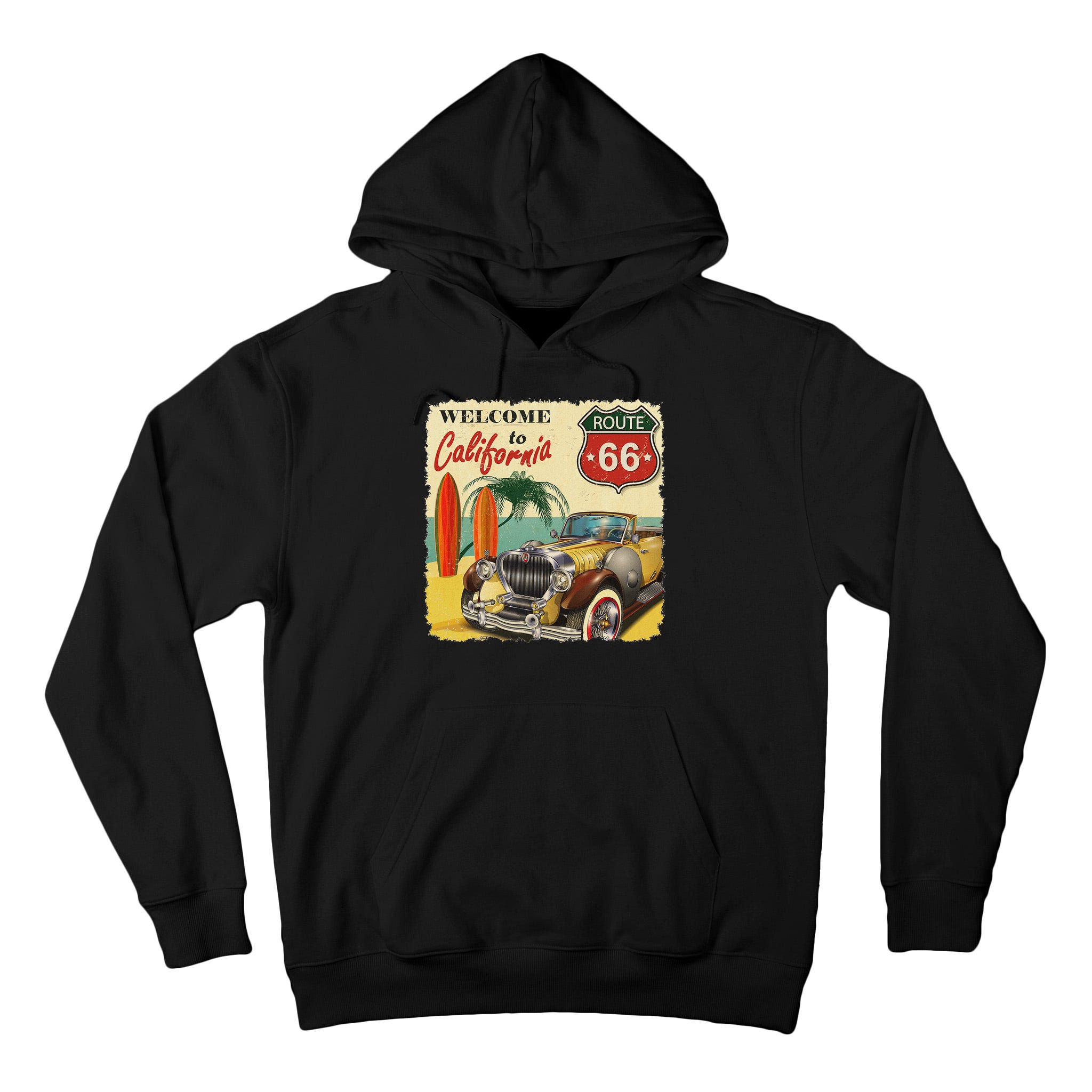 Welcome To California, Vintage La California Car Graphic Tall Hoodie