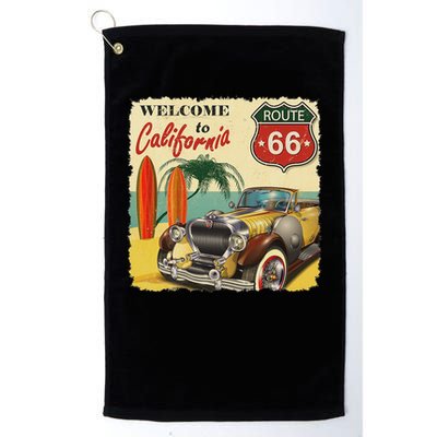 Welcome To California, Vintage La California Car Graphic Golf Towel