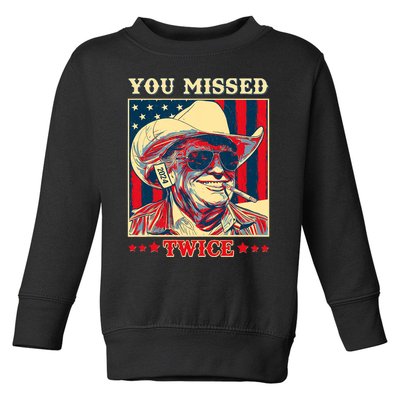 Western Trump Cowboy You Missed Twice Toddler Sweatshirt