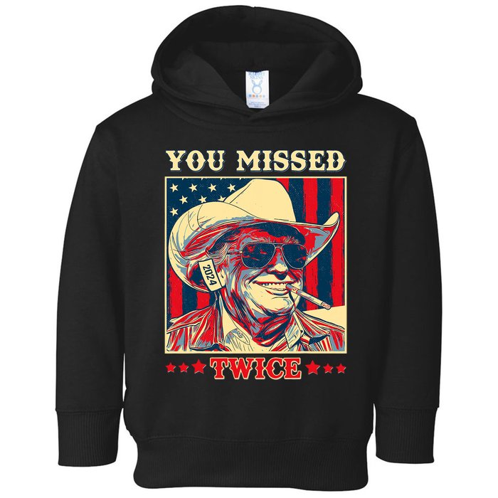 Western Trump Cowboy You Missed Twice Toddler Hoodie