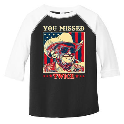 Western Trump Cowboy You Missed Twice Toddler Fine Jersey T-Shirt