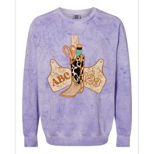 Western Teacher Cowboy Cowgirl Colorblast Crewneck Sweatshirt