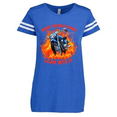 When Trouble Comes Lean Into It! Enza Ladies Jersey Football T-Shirt