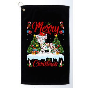 White Tiger Christmas Tree Lighting Santa White Tiger Xmas Platinum Collection Golf Towel