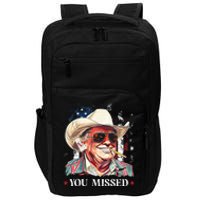 Western Trump Cowboy You Missed Trump 2024 American Flag Impact Tech Backpack