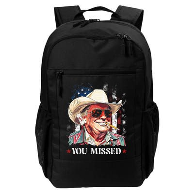 Western Trump Cowboy You Missed Trump 2024 American Flag Daily Commute Backpack