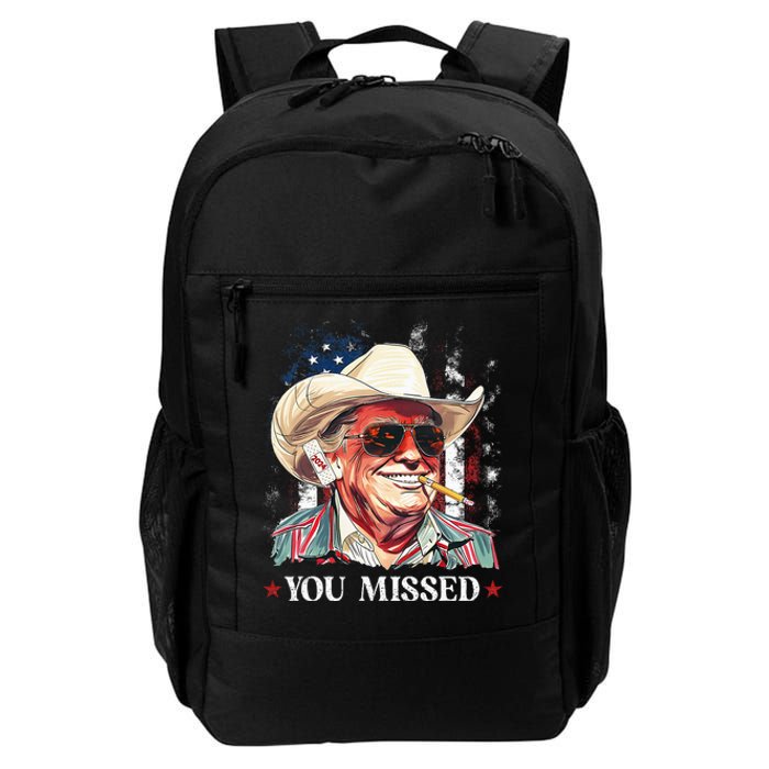 Western Trump Cowboy You Missed Trump 2024 American Flag Daily Commute Backpack