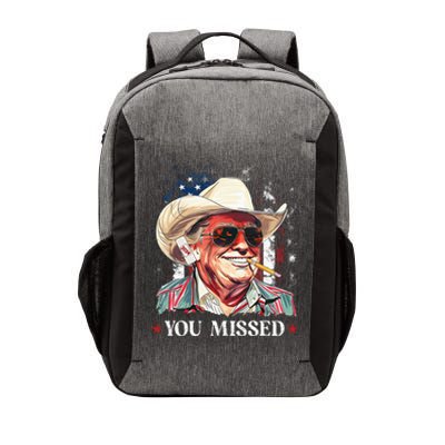 Western Trump Cowboy You Missed Trump 2024 American Flag Vector Backpack