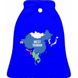 West Taiwan China Map Define China West Taiwan Funny China Funny Gift Ceramic Bell Ornament