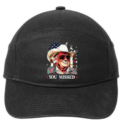 Western Trump Cowboy You Missed Trump 2024 American Flag 7-Panel Snapback Hat