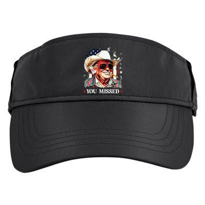 Western Trump Cowboy You Missed Trump 2024 American Flag Adult Drive Performance Visor