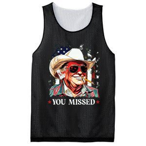 Western Trump Cowboy You Missed Trump 2024 American Flag Mesh Reversible Basketball Jersey Tank