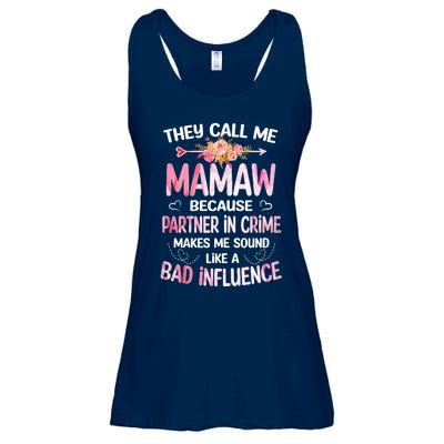 Women They Call Me Mamaw Because Partner In Crime Mothers Day Gift Ladies Essential Flowy Tank