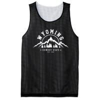 Wyoming The Cowboy State Est 1890 Vintage Mountains Gift Mesh Reversible Basketball Jersey Tank