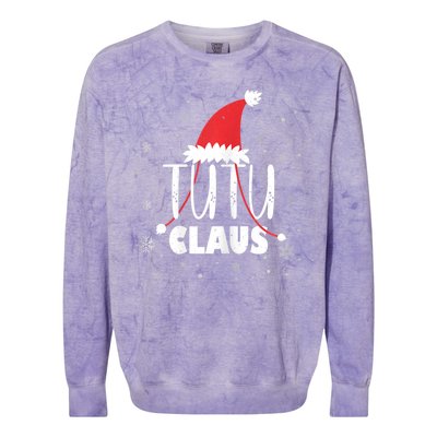 Womens Tutu Claus Santa Hat Hawaiian Grandma & Grandkids Christmas Colorblast Crewneck Sweatshirt