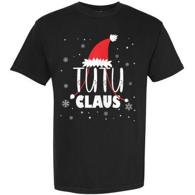 Womens Tutu Claus Santa Hat Hawaiian Grandma & Grandkids Christmas Garment-Dyed Heavyweight T-Shirt