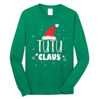 Womens Tutu Claus Santa Hat Hawaiian Grandma & Grandkids Christmas Long Sleeve Shirt