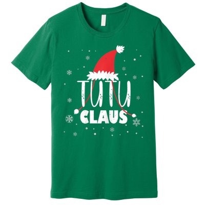 Womens Tutu Claus Santa Hat Hawaiian Grandma & Grandkids Christmas Premium T-Shirt