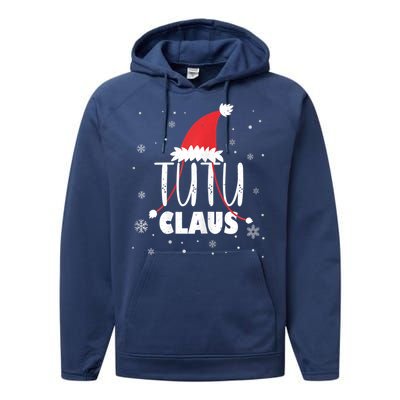 Womens Tutu Claus Santa Hat Hawaiian Grandma & Grandkids Christmas Performance Fleece Hoodie