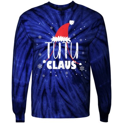 Womens Tutu Claus Santa Hat Hawaiian Grandma & Grandkids Christmas Tie-Dye Long Sleeve Shirt