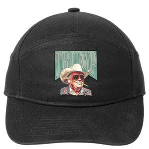 Western Trump Cowboy Make America Great Trump Daddy Maga 7-Panel Snapback Hat