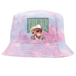 Western Trump Cowboy Make America Great Trump Daddy Maga Tie-Dyed Bucket Hat