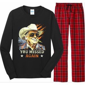 Western Trump Cow You Missed Again Long Sleeve Pajama Set