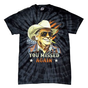 Western Trump Cow You Missed Again Tie-Dye T-Shirt