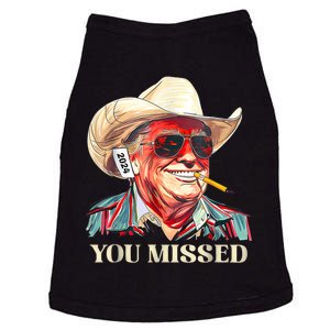 _western Trump Cowboy You Missed American Flag Cowboy Hat Doggie Tank