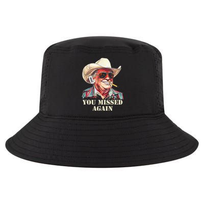 Western Trump Cowboy You Missed Again Cool Comfort Performance Bucket Hat