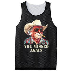 Western Trump Cowboy You Missed Again Mesh Reversible Basketball Jersey Tank