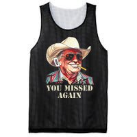 Western Trump Cowboy You Missed Again Mesh Reversible Basketball Jersey Tank