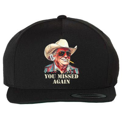 Western Trump Cowboy You Missed Again Wool Snapback Cap