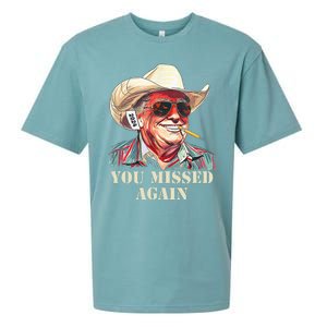 Western Trump Cowboy You Missed Again Sueded Cloud Jersey T-Shirt