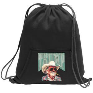 Western Trump Cowboy Make America Great Trump Daddy Maga Sweatshirt Cinch Pack Bag