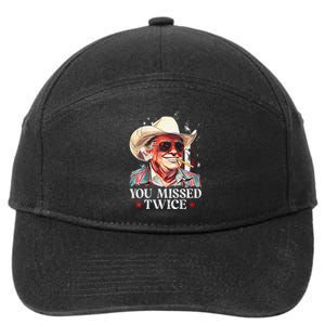 Western Trump Cow You Missed Twice Trump 2024 Usa Flag 7-Panel Snapback Hat