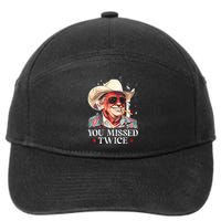 Western Trump Cow You Missed Twice Trump 2024 Usa Flag 7-Panel Snapback Hat