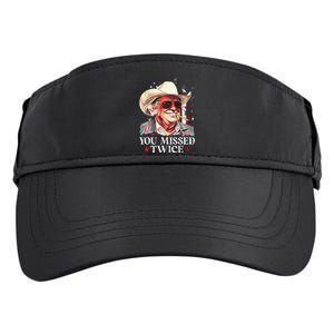 Western Trump Cow You Missed Twice Trump 2024 Usa Flag Adult Drive Performance Visor